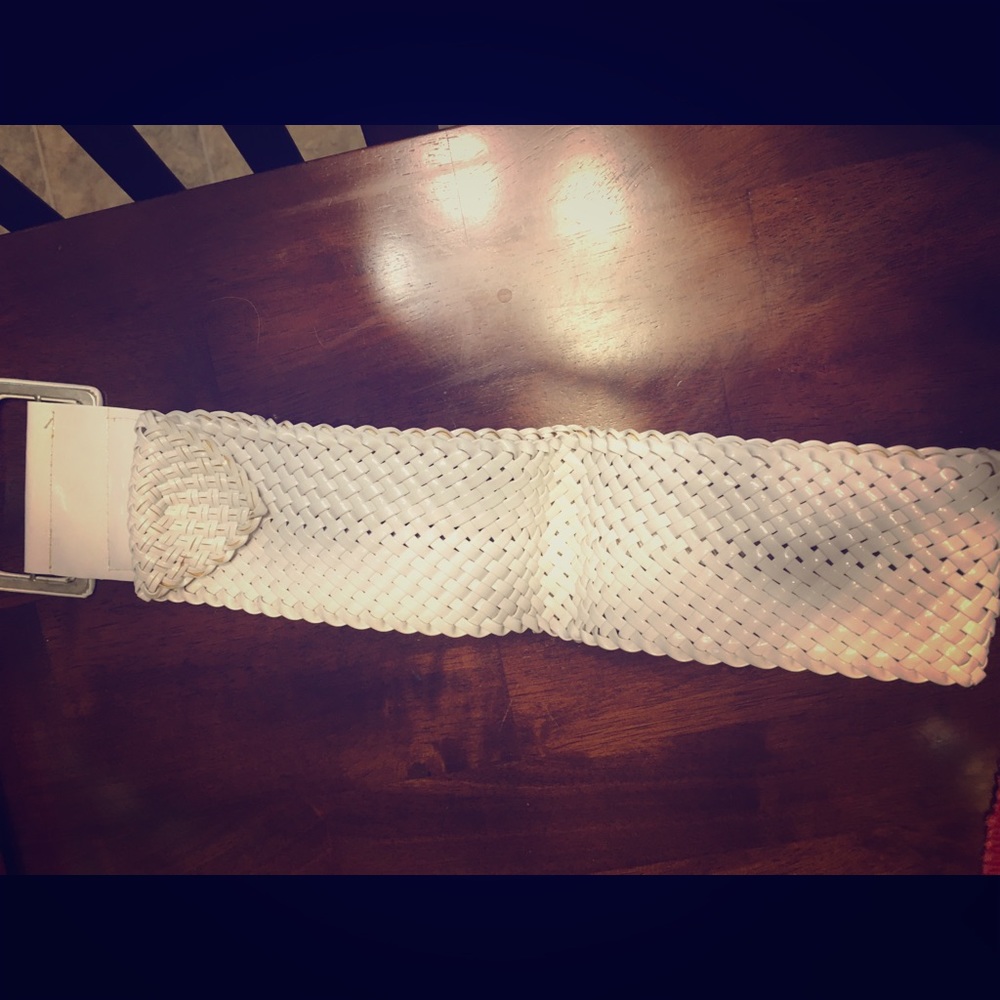 White braided belt